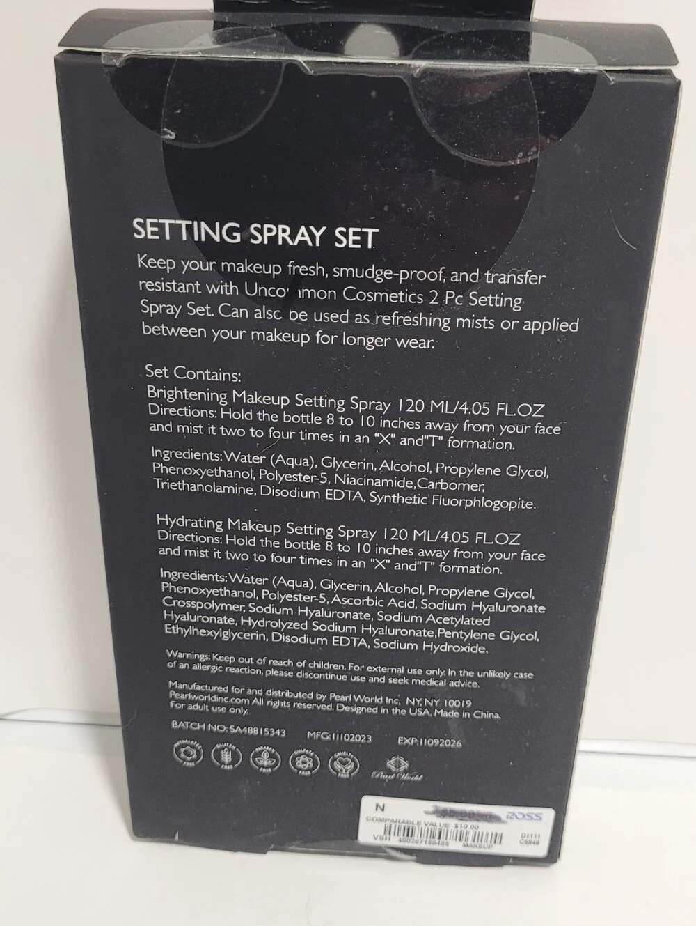 Uncommon Cosmetics Hydrating & Brightening Makeup Setting Spray ❤️ BNIB